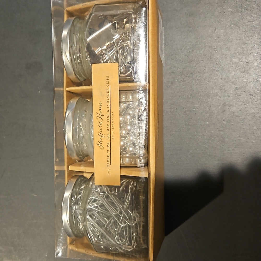Glass jars of Office Items